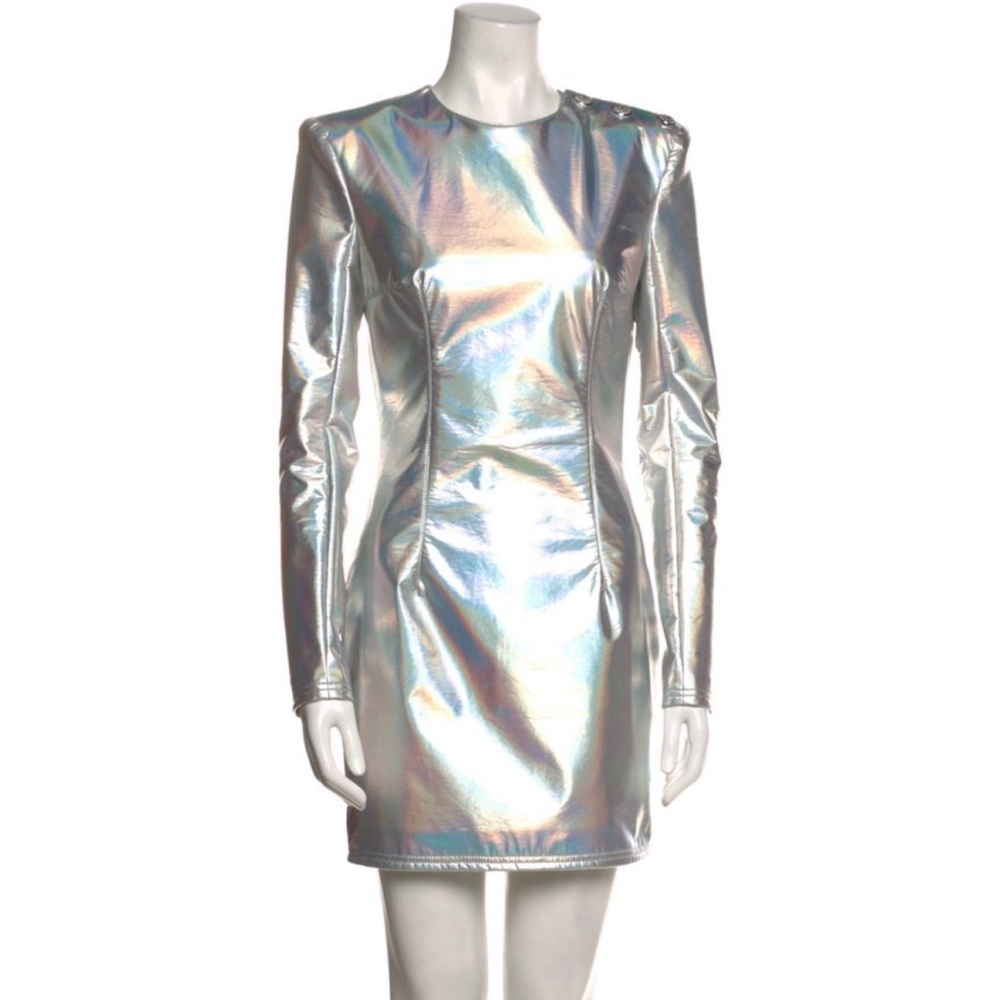 โจBalmain- Silver Metallic Mini Dress brand new!
Size: US4, FR36